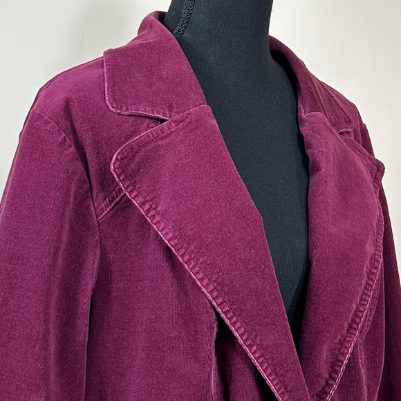 Sonoma Corduroy Fitted Violet Purple Burgundy Blazer Jacket Size 1X - Picture 5 of 14